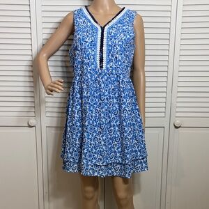 NWT Vineyard Vines Girls Katama Tile Print Pintuck Dress XL